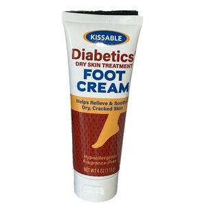 Kissable Diabetic's Dry Skin Treatment Foot Cream:4floz/113gm-Hypoallergenic New
